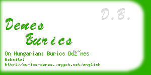 denes burics business card